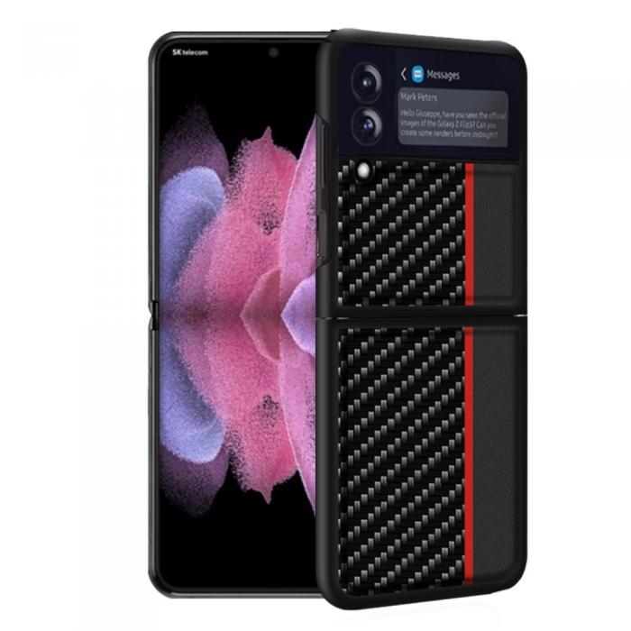 A-One Brand - Carbon Stripe mobilskal till Samsung Galaxy Z Flip 3 - Rd