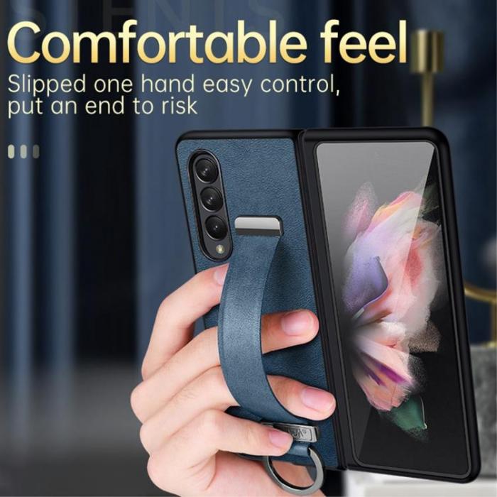 SULADA - SULADA Galaxy Z Fold 4 Skal Kickstand med Wristband - Svart
