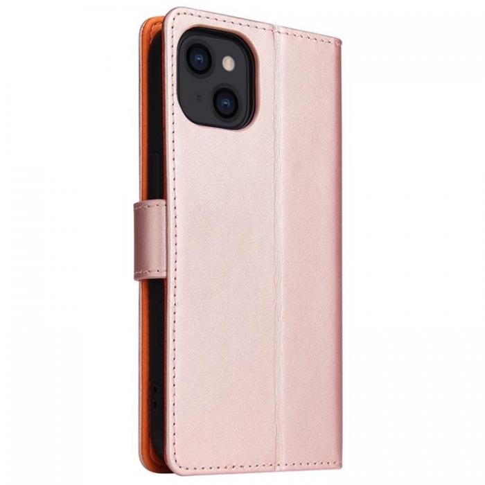 A-One Brand - iPhone 14 Plus Plnboksfodral Dual Flip - Rosa Guld