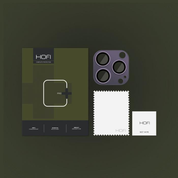 Hofi - HOFI iPhone 14 Pro/14 Pro Max Kameralinsskydd i Hrdat Glas Fullcam Pro+ - Lila