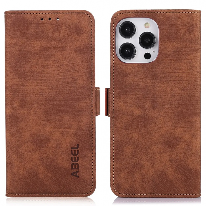 ABEEL - ABEEL iPhone 15 Pro Plnboksfodral - Brun