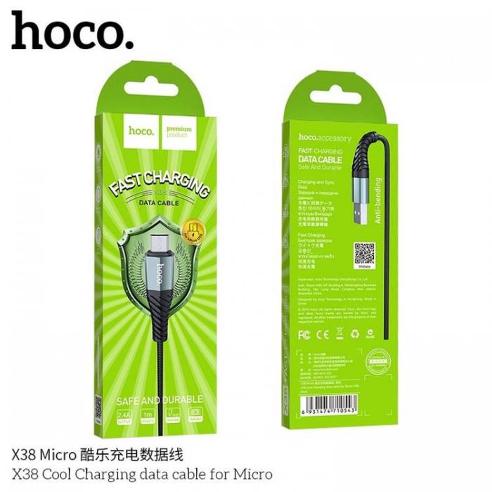 UTGATT1 - Hoco Cool Micro USB Kabel 1m - Svart