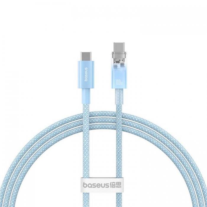 BASEUS - Baseus USB-C Till USB-C Kabel 1m 100W - Bl