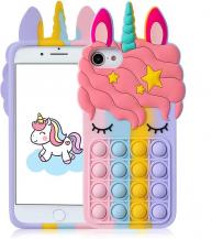 OEM - Unicorn Pop it fidget skal till iPhone 7/8/SE 2020 - Rainbow