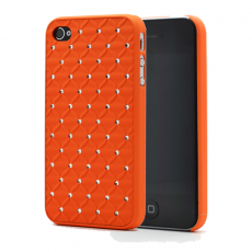 A-One Brand - Diamond Baksideskal till Apple iPhone 4S/4 (Orange) + Skärmskydd