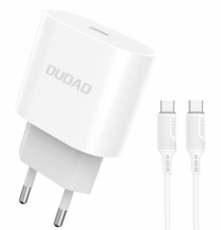 Dudao - iPhone 15 Plus Laddare - 1M Kabel & Väggladdare 20W - Dudao