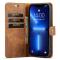 DG.MING - DG.MING iPhone 14 Pro Plnboksfodral Split Detachable Flip - Brun