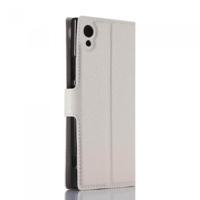 UTGATT5 - Litchi Plnboksfodral till Sony Xperia XA1 - Vit