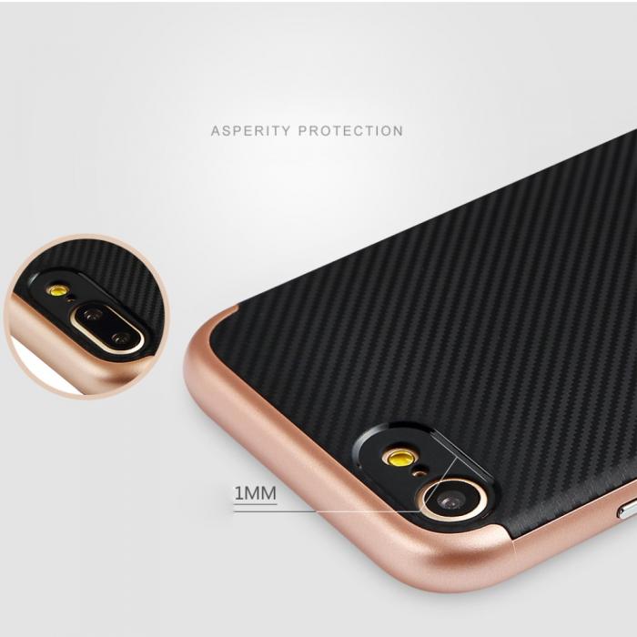 UTGATT5 - ToTu Carbon Fiber Skal till Apple iPhone 7/8/SE 2020 - Rose Gold