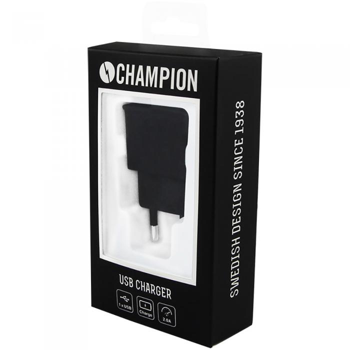 UTGATT5 - Champion USB Laddare 230V 2.1A Svart