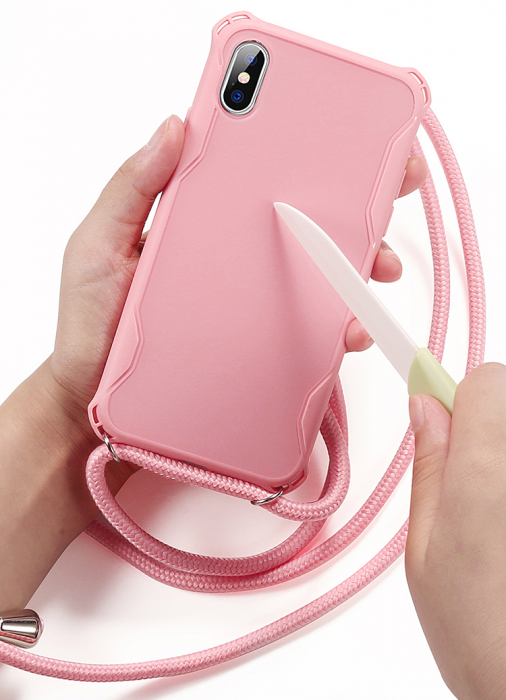 UTGATT1 - Boom iPhone 11 Pro skal med mobilhalsband - Rosa