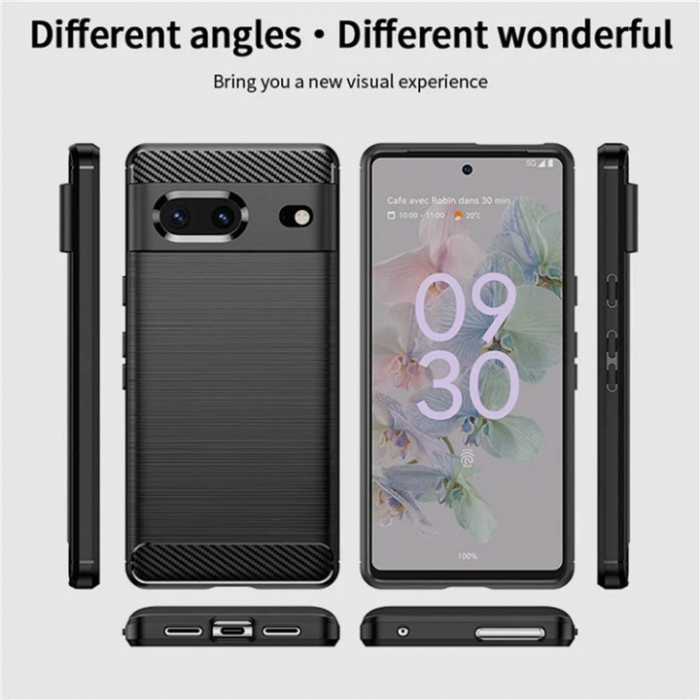 A-One Brand - Google Pixel 7 Skal Carbond Fiber Texture - Svart