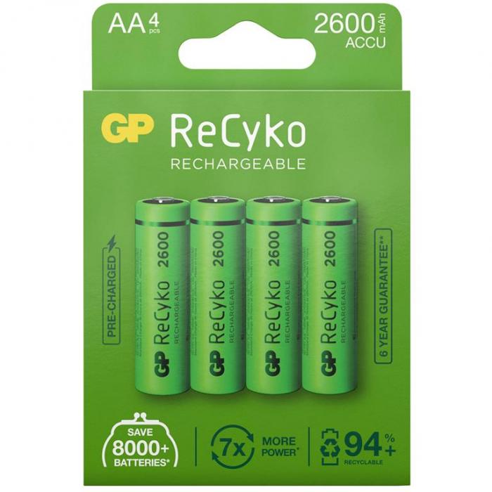 UTGATT5 - GP ReCyko Laddningsbara AA-batterier 2600mAh 4-p
