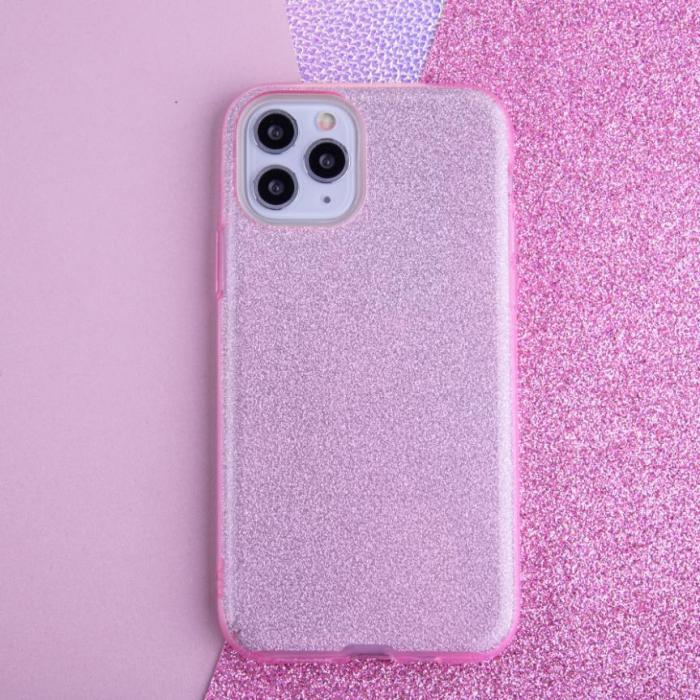 TelForceOne - Glitter Skal till iPhone 12 Mini Rosa - Skyddande Mobilfodral