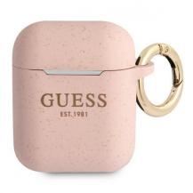 Guess - Guess Silicone Glitter Skal AirPods - Rosa