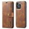 DG.MING - DG.MING iPhone 14 Pro Plnboksfodral Split Detachable Flip - Brun
