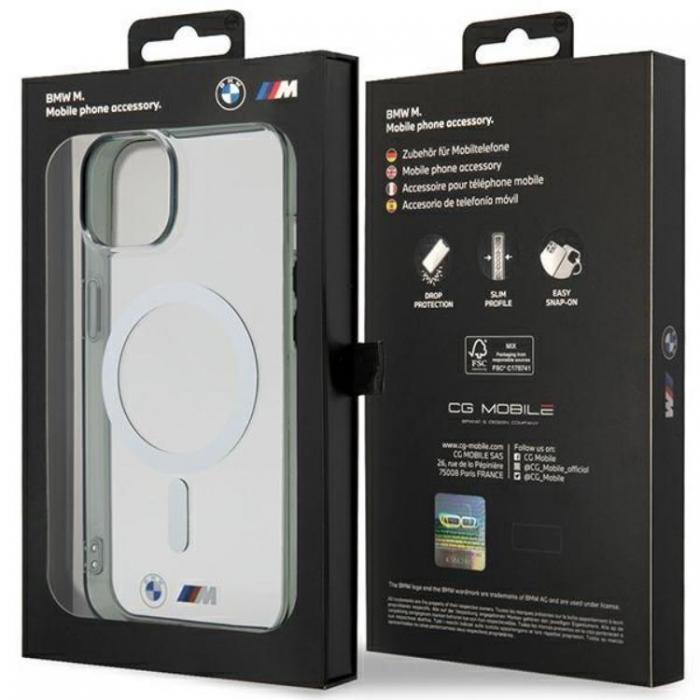 BMW - BMW iPhone 14 Plus Mobilskal Magsafe Silver Ring - Transparent