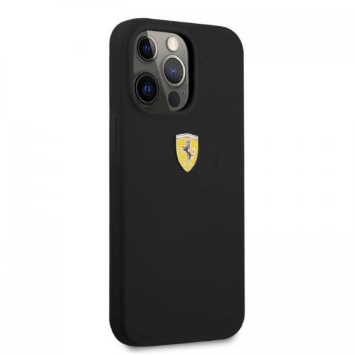 Ferrari - Ferrari iPhone 13/13 Pro Skal Magsafe Silicone Metal Logo - Svart