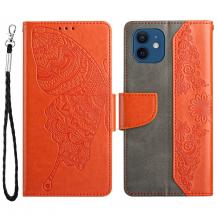 OEM - Fjärilar iPhone 11 Plånboksfodral - Orange
