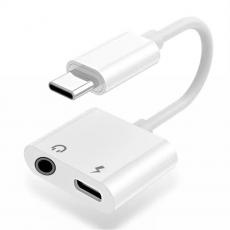 SiGN - SiGN Split Adapter USB-C till 3.5 mm och USB-C - Vit