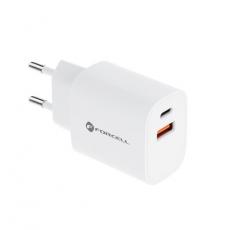 Forcell - Forcell Väggladdare USB-C/USB-A 30W - Vit