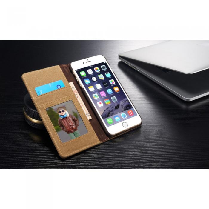 UTGATT5 - Caseme Canvas Plnboksfodral till iPhone 6/6S - Brun