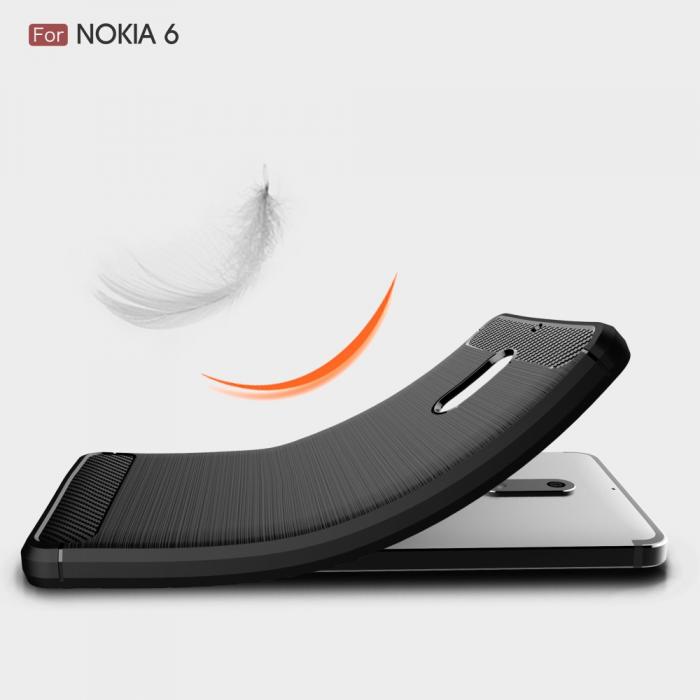 UTGATT4 - Carbon Brushed Skal till Nokia 6 - Svart