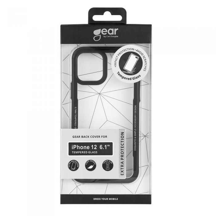 UTGATT5 - GEAR Mobilskal med Tempererat Glas Svart iPhone 12 & 12 Pro