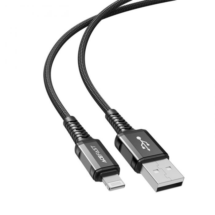 Acefast - Acefast MFI USB Till Lightning Kabel 1.2m - Svart