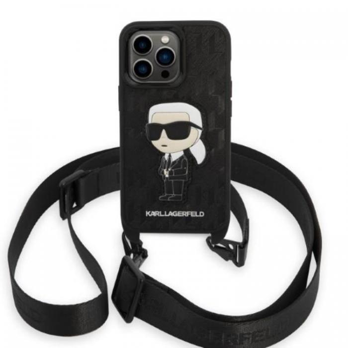 KARL LAGERFELD - Karl Lagerfeld iPhone 14 Pro Skal med halsband Ikonik Patch - Svart