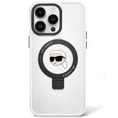 KARL LAGERFELD - KARL LAGERFELD iPhone 15 Pro Max Mobilskal MagSafe Ring Stand