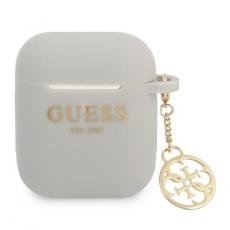 Guess - Guess AirPods Skal Silicone Charm 4G Collection - Grå