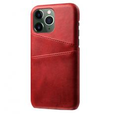 A-One Brand - iPhone 14 Pro Skal Korthållare PU Läder - Röd