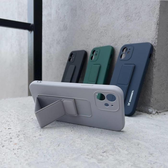 UTGATT4 - Wozinsky Kickstand Silicone Skal iPhone 7/8/SE 2020 - Svart