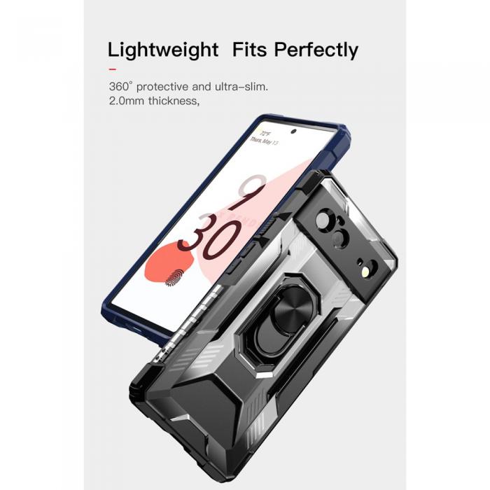 A-One Brand - Kickstand Shockproof Ring Holder Skal Google Pixel 6 - Svart