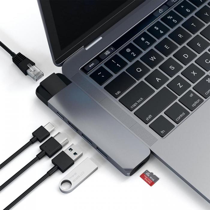 UTGATT1 - Satechi USB-C Pro Hub med 4K HDMI och Ethernet - Space Gr