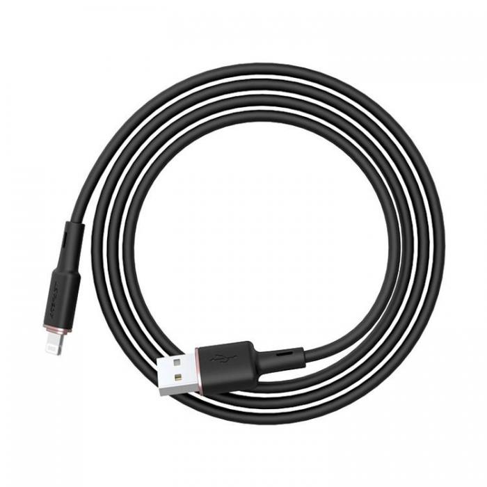 Acefast - Acefast Silikon USB Till Lightning Kabel 1.2m - Svart