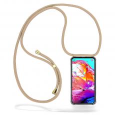 CoveredGear-Necklace - Boom Galaxy A70 mobilhalsband skal - Beige Cord