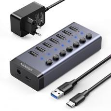 Ugreen - Ugreen Multifunctional HUB 7in1 USB Typ-C PD DC 12V - Grå