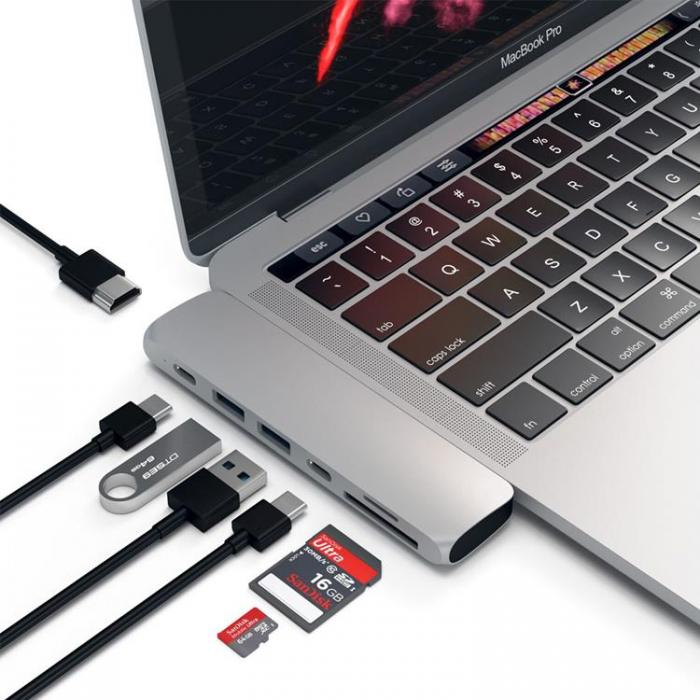 UTGATT1 - Satechi USB-C Pro Hub med 4K HDMI 85W - Silver