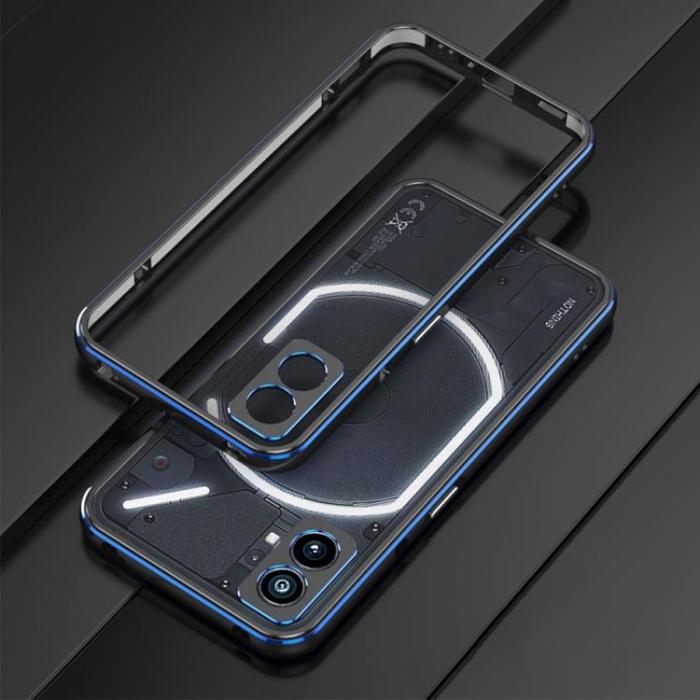 UTGATT1 - Nothing Phone 1 Skal Metall Bumper - Blå