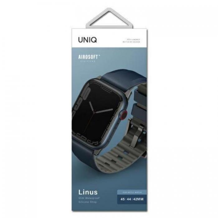 UNIQ - Uniq Apple Watch 4/5/6/7/8/SE/SE2/Ultra (45/44/42mm) Armband Silicon - Bl