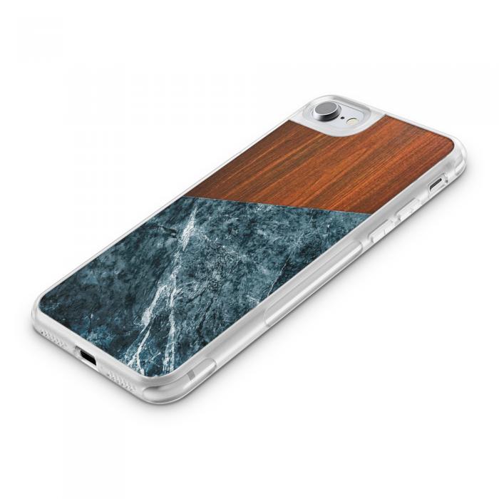 UTGATT5 - Fashion mobilskal till Apple iPhone 8 Plus - Wooden Marble Dark B