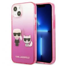 KARL LAGERFELD - Karl Lagerfeld iPhone 13 mini Skal Gradient Ikonik Karl & Choupette - Rosa