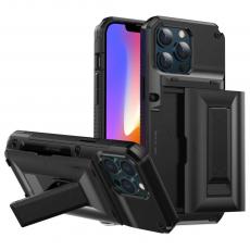 A-One Brand - iPhone 13 Pro Max Skal Korthållare Built-in Kickstand - Svart