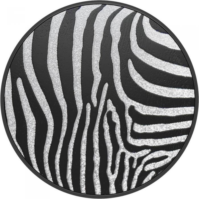 UTGATT5 - POPSOCKETS Embossed Metal Zebra Avtagbart Grip med Stllfunktion LUXE