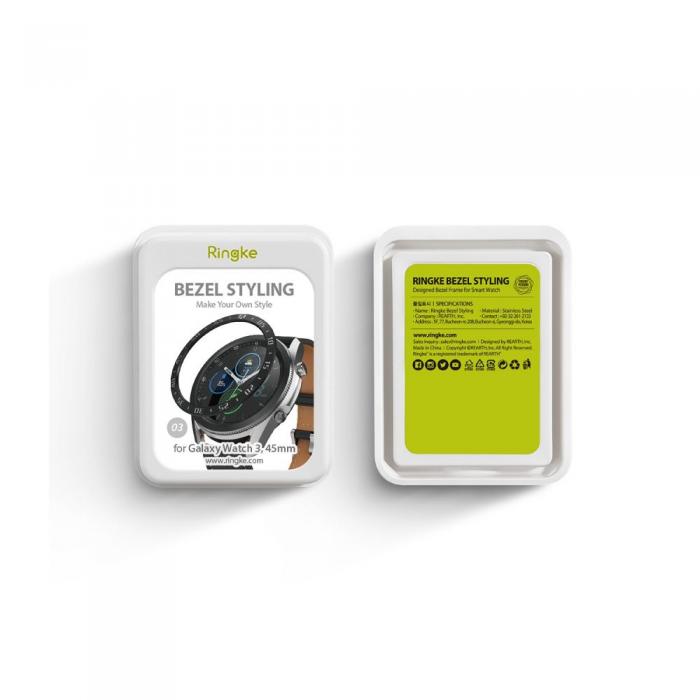 UTGATT5 - RINGKE Bezel Styling Galaxy Watch 3 (45mm) - Stainless Black