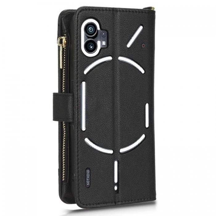 A-One Brand - Nothing Phone 1 Plnboksfodral Zipper - Svart