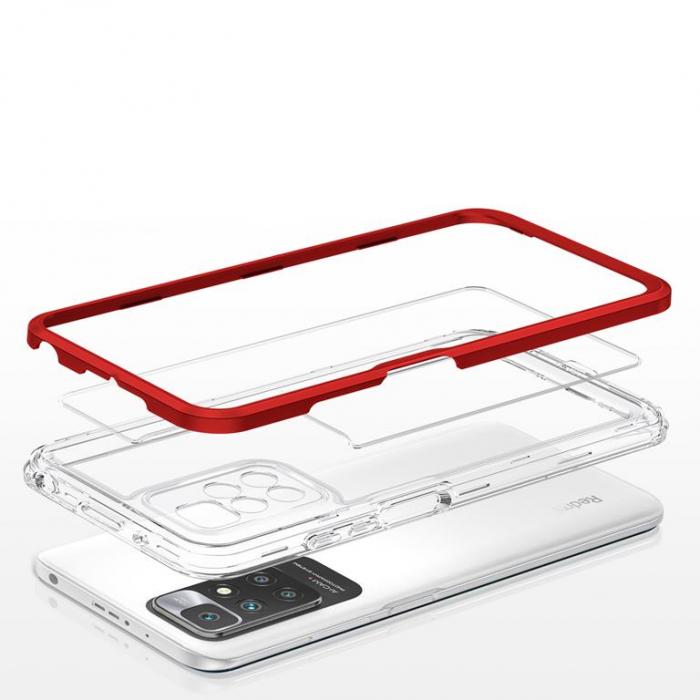 A-One Brand - Xiaomi Redmi 10 4G (2021/2022) Skal Clear 3in1 - Rd