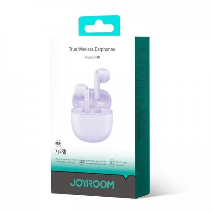 Joyroom - Joyroom Funpods TWS Bluetooth 5.3 Trdlsa Hrlurar - Lila